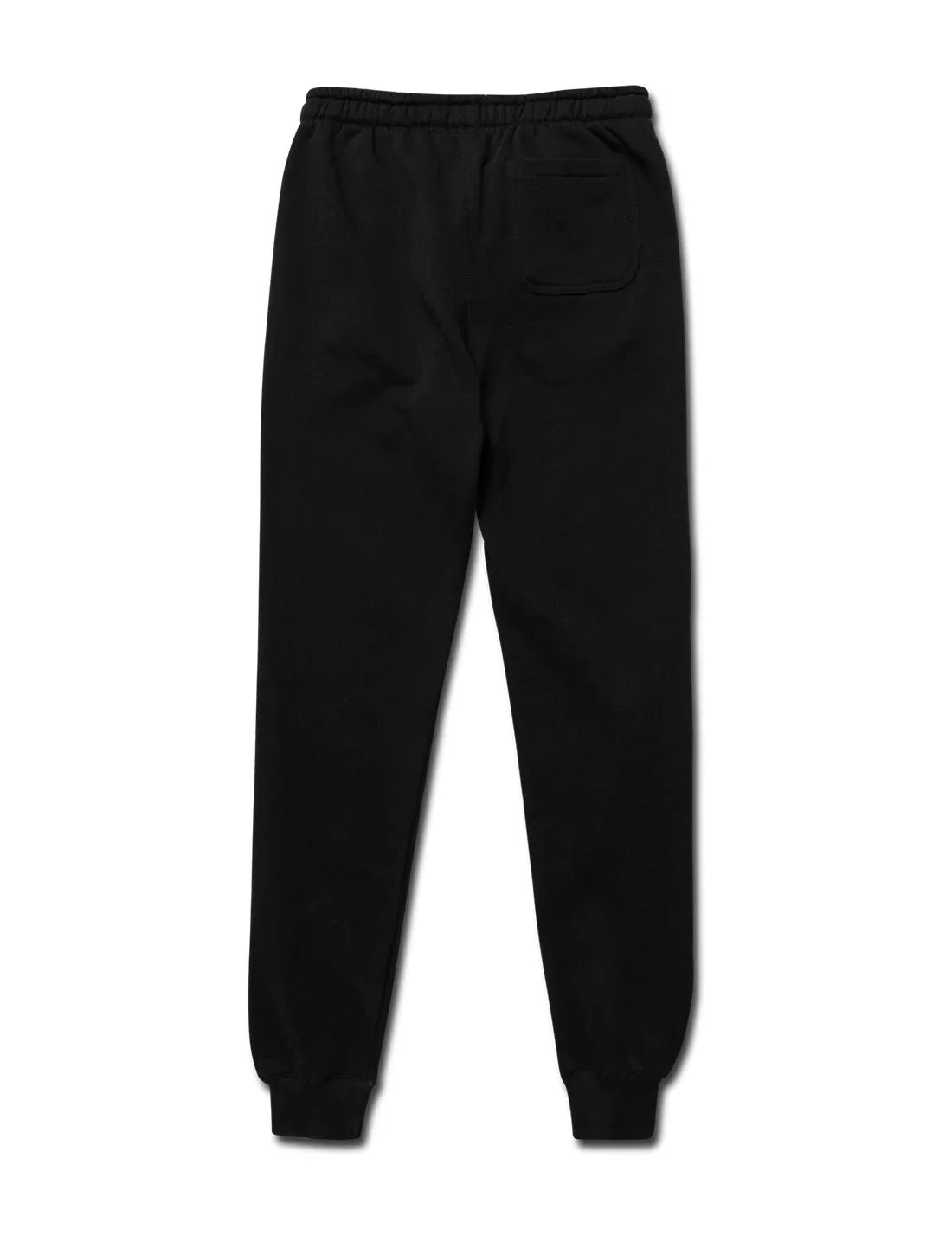Back view of black Alan Walker AVI-8 sweatpants with a single back pocket, cuffed ankles, displayed on a white background.