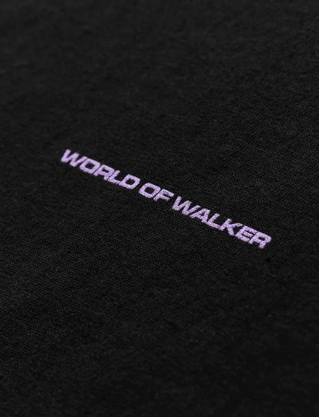 Zoomed-in view of the 'World of Walker' text on the Melting Rose Longsleeve's back, a tribute to Alan Walker's music legacy.