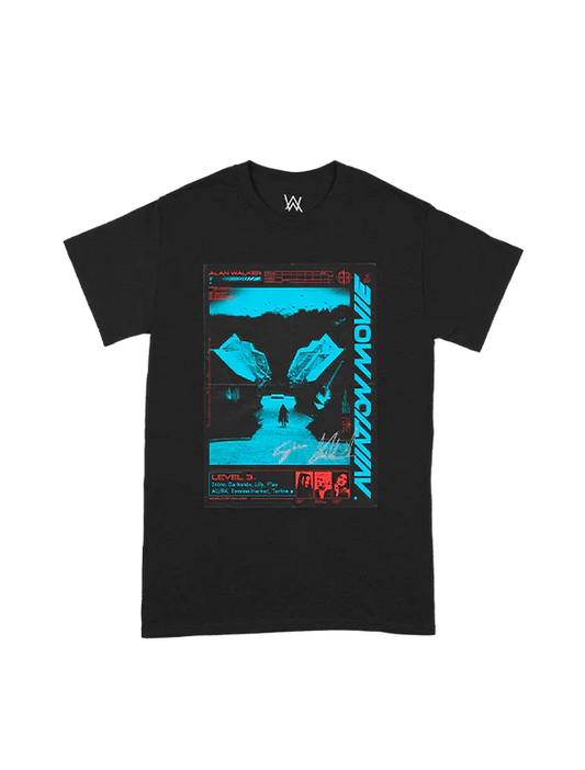 Alan Walker Aviation Movie Level 3 Tee with the icy mountain movie poster in cool blue and red tones.