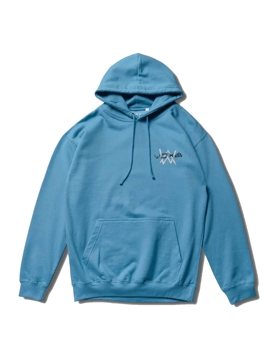 Vibrant Blue Walker Stage Hoodie with minimalist white logo, combining style and comfort for Alan Walker fans.